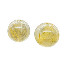 Load image into Gallery viewer, Gem Quality Golden Rutilated Quartz Round Beads | 13mm | 2 Beads |
