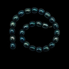 Load image into Gallery viewer, Fresh Water Perfect Pearls Half Strand | 8x6mm | Midnight Ocean Blue| 25 Pearls|

