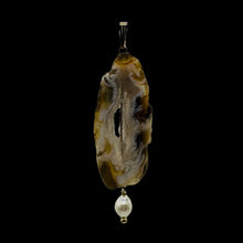 Load image into Gallery viewer, Druzy Agate Slice Designer 14kgf Pendant | 2 1/2" Long | Druzy Agate Crystal |
