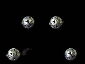 2 Hand Made Sterling Silver Celtic Life Spiral Triskillion Beads 001718
