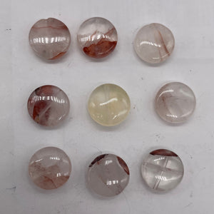 9 Natural Quartz Orange' 12x4mm Coin Beads 9337