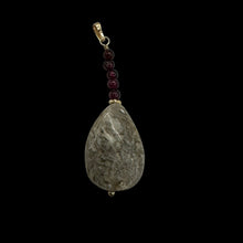 Load image into Gallery viewer, Feldspar Quartz Sterling Silver Oval Pendant | 1 3/4&quot; Long | Gray, White |
