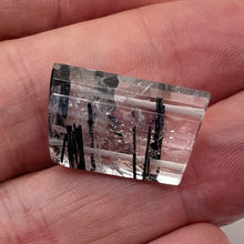 Load image into Gallery viewer, Tourmalinated Quartz Trapezoid Bead - Double Drilled | 23x15x8mm| Clear, Black|
