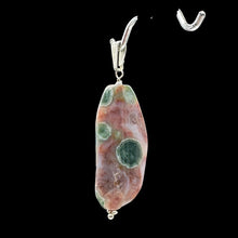 Load image into Gallery viewer, Ocean Jasper Sterling Silver Pendant | 2 1/4&quot; Long | Pink, Green | 1 Pendant |
