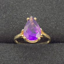 Load image into Gallery viewer, Amethyst Pear Cur 10K Yellow Gold Ring | Size 6.75 | Purple | 1 Ring |
