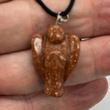 Load image into Gallery viewer, Goldstone Angel Pendant Necklace | 3/4&#39; Long | Red, Gold | 1 Pendant Necklace |
