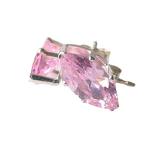 Load image into Gallery viewer, 10x5mm Pink Cubic Zironia &amp; Silver Earrings 10148J
