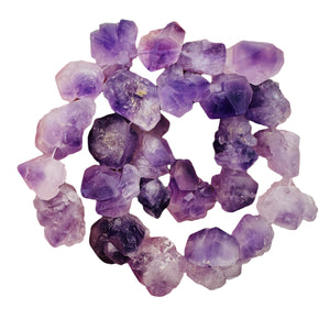 Amethyst Crystals Natural Strand | 29x27x15 to 18x17x12mm | Purple | 26 Beads |