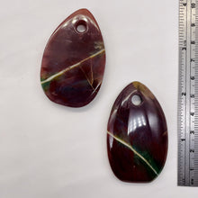 Load image into Gallery viewer, Hand Carved Bloodstone Agate Pendant Bead | 54x33x6mm| Green Red | Oval | 1 Bead
