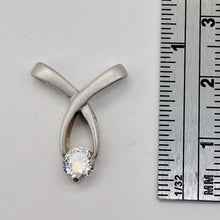 Load image into Gallery viewer, Brushed Sterling Silver Designer CZ Pendant | 1&quot; Long | Silver | 1 Pendant |
