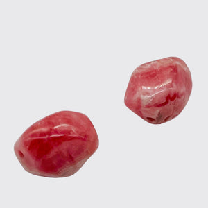 2 Magnificent Pink Rhodochrosite Nuggets Beads