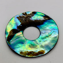 Load image into Gallery viewer, Dramatic Natural Rainbow Abalone 35mm Pi Circle! 3150C
