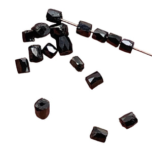 Natural Black Diamond 2.3cts Scissor Cut Cube Beads | 1x1mm to 2x1mm | 25 Beads|