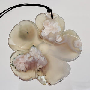 Quartz Pendant Flower | 55x8mm | Lavender White | 1 Bead
