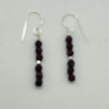 Load image into Gallery viewer, Sparkling Red Garnet &amp; 925 Sterling Silver Dangle Earrings | 1 1/2"Long |
