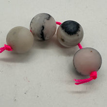 Load image into Gallery viewer, Peruvian Opal Matte Finish Round Bead Parcel | 12mm | Pink, Black | 4 Beads |
