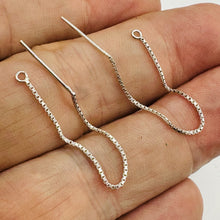 Load image into Gallery viewer, Ear Threader Sterling Silver Dangle Earrings | 2" Long | Silver | 1 Pair |

