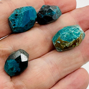 Premium! 1 Natural Chrysocolla Faceted Bead 9653
