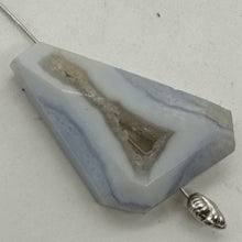 Load image into Gallery viewer, Chalcedony Druzy 53ct Designer Cut Pendant Bead| 35x28x9mm| Blue|1 Pendant Bead|
