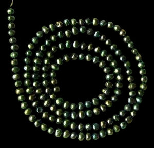 Fab 3x2mm Forest Green Freshwater Pearl Strand 108839