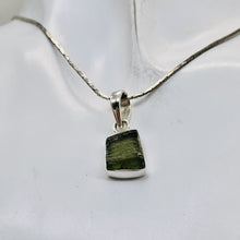Load image into Gallery viewer, Moldavite 9.45ct Sterling Silver Square Pendant | 3/4&quot; Long | Green | 1 Pendant|
