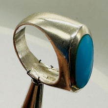 Load image into Gallery viewer, Turquoise Sterling Silver with Oval Stone Ring | Size 7 | Blue, Silver | 1 Ring|
