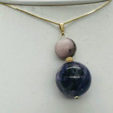 Load image into Gallery viewer, Charoite, Peruvian Opal 14K Gold Filled Pendant | Purple, Pink | 1 7/8&quot; Long |
