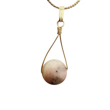 Load image into Gallery viewer, Pink Peruvian Opal Matte Finish Spinner Pendant | Pink, Black | 1 1/4" Long |

