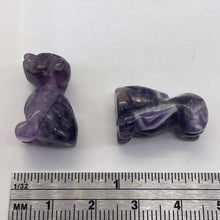 Load image into Gallery viewer, Faithful 2 Natural Amethyst Carved Dog Animal Beads | 22x15x15mm | Purple
