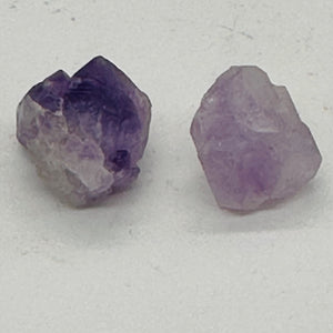Amethyst Natural Crystals Parcel | 21x18x15 and 21x18x14mm | Purple | 2 Beads |