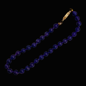 Amethyst 14K Gold Round Bead Bracelet | 7 1/2" | Purple | 1 Bracelet