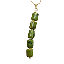 Load image into Gallery viewer, Nephrite Jade 14K Gold Filled Pendant | Green | 2 1/2&quot; Long |
