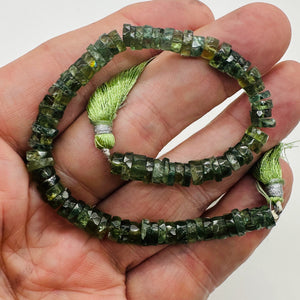 Tsavorite Garnet 6x2mm Faceted Rondelle Bead Strand | 1" Long | Green| 80 Beads|