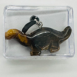 Tiger Eye Diplodocus Dinosaur Pendant | 3/4' Long | Bronze | 1 Pendant Necklace|