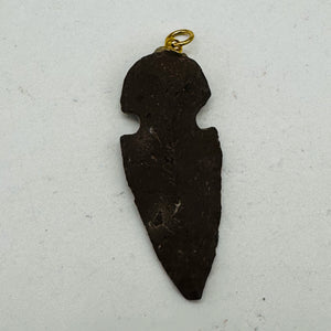 Obsidian Carved Arrowhead Pendant | 1 3/4" Long | Black | 1 Pendant |