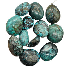 Load image into Gallery viewer, Turquoise Natural Focal Nugget Strand | 310g | 16&quot; | Blue, Black | 12 Beads |

