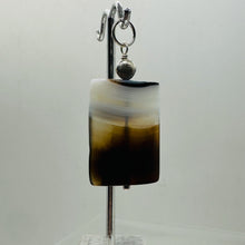 Load image into Gallery viewer, Sardonyx Agate Sterling Silver Pendant | Orange, White, Black | 1 3/4&quot; Long |
