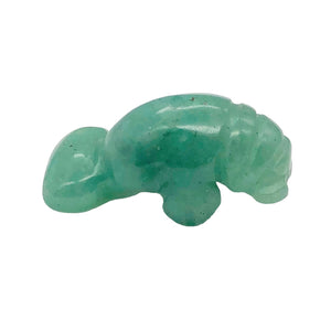 Grace! Aventurine Carved Manatee Figurine | 27x11x12mm | Green