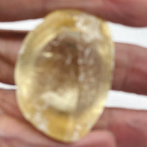 Optical Calcite Iceland Spar 44g Unique 1/4 Sphere | 48x20mm | Clear, Yellow |