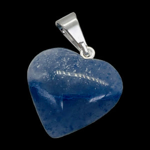 Aventurine Heart Pendant | 7/8" Long | Blue | 1 Pendant |