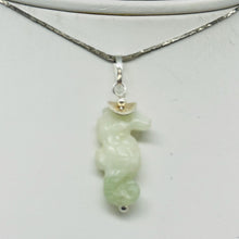Load image into Gallery viewer, Serpentine Seahorse Sterling Silver Pendant | Green | 1 1/4&quot; Long | 1 Pendant |

