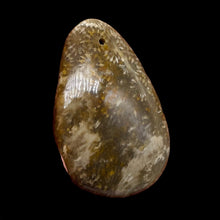 Load image into Gallery viewer, Fossilized Coral Teardrop Pendant Bead | 60x42x8 | Gray White | 1 Bead |
