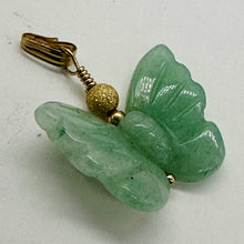 Load image into Gallery viewer, Flutter Carved Aventurine Butterfly 14Kgf Pendant | 1 1/4&quot; Long | Green |
