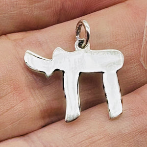 Chai Sterling Silver Symbol Pendant Charm | 7/8" Long | Silver | 1 Pendant |