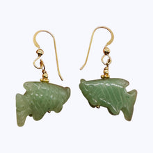 Load image into Gallery viewer, Aventurine Koi Fish 14kgf Yellow Gold Earrings | Semi Precious Stone Jewelry |
