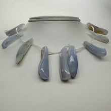 Load image into Gallery viewer, Blue Chalcedony Natural Beads 67g Strand | 44x10 to 30x6mm | 16 Beads |
