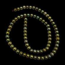 Load image into Gallery viewer, Fresh Water Pearls 16&quot; Strand Round Pearls | 5mm | Golden Green | 1 Strand |
