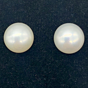 1 Premium 8.5mm 1/2 Drilled White Pearl Bead 003915A