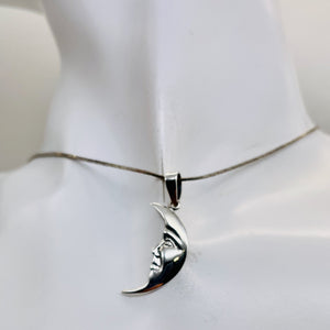 Man in the Moon Sterling Silver Charm | 1 1/4" Long | Silver | 1 Pendant |