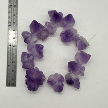 Load image into Gallery viewer, Amethyst Natural Crystals 8&quot; Strand | 29x27x15 to 18x17x12mm | Purple| 14 Beads|
